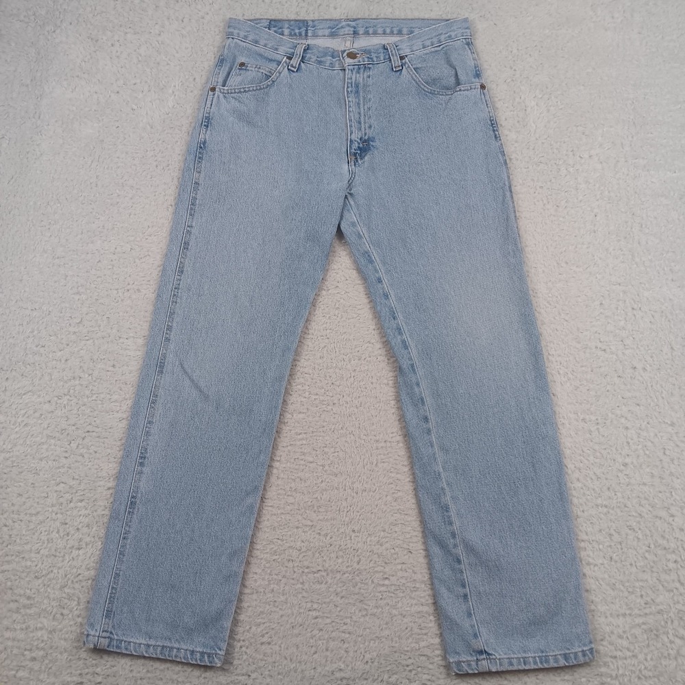 Wrangler Authentics Mens Straight Leg Jeans 32x28 Light Wash Blue Denim WA783
